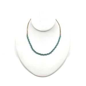 Vintage Southwestern Twisted 3 Strand Liquid Silver Turquoise 16” Necklace